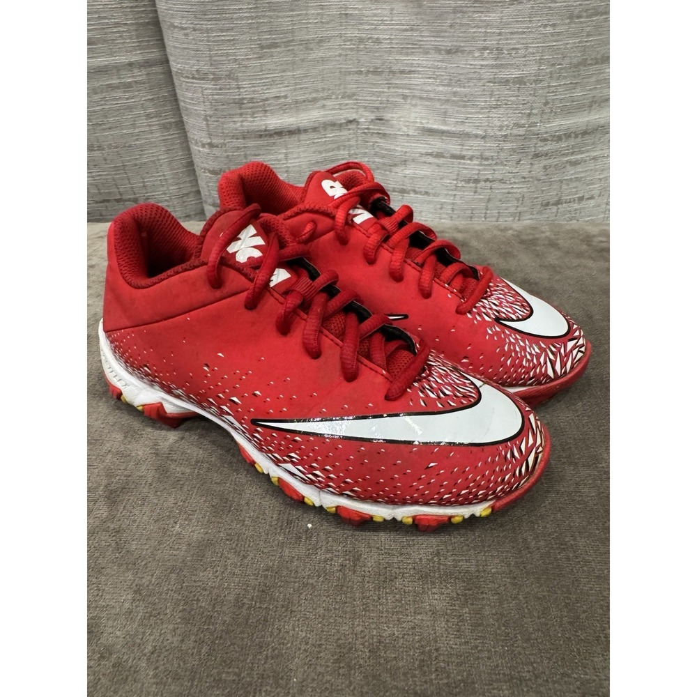 Nike Alpha Huarache Fastflex Baseball Cleats Youth 1Y Red White 833388-611